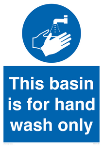 Basin for hand wash only